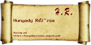 Hunyady Rózsa névjegykártya