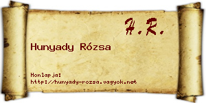 Hunyady Rózsa névjegykártya